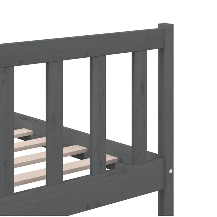 Bed Frame Grey Solid Wood 150x200 cm King Size.