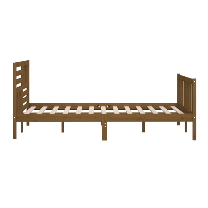 Bed Frame Honey Brown Solid Wood 150x200 cm King Size.