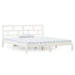 Bed Frame White Solid Wood 135x190 cm 4FT6 Double.