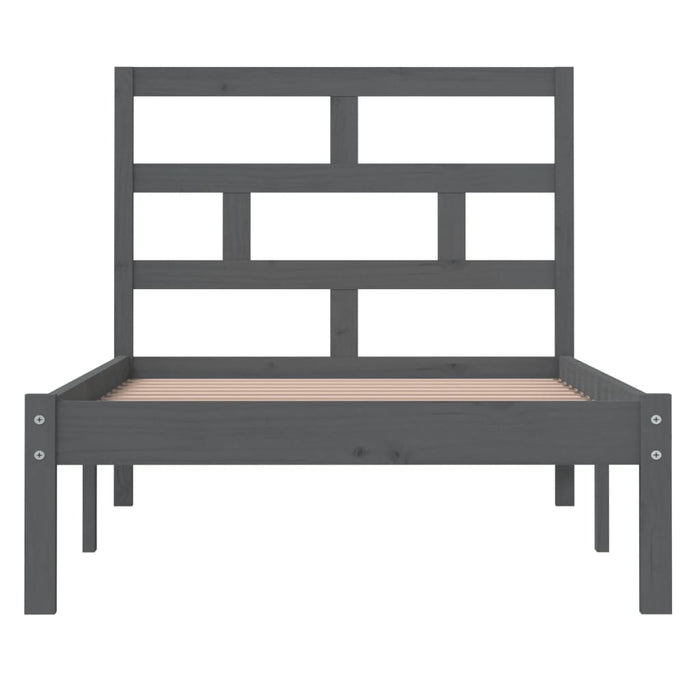 Bed Frame Grey Solid Wood Pine 90x200 cm.