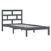 Bed Frame Grey Solid Wood Pine 100x200 cm.