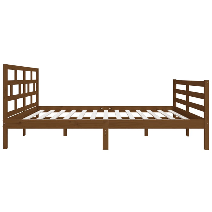 Bed Frame Honey Brown Solid Wood 120x200 cm 4FT Small Double.