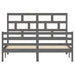 Bed Frame Grey Solid Wood Pine 160x200 cm.