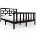 Bed Frame Black Solid Wood Pine 135x190 cm 4FT6 Double.