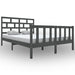 Bed Frame Grey Solid Wood Pine 160x200 cm 5FT King Size.