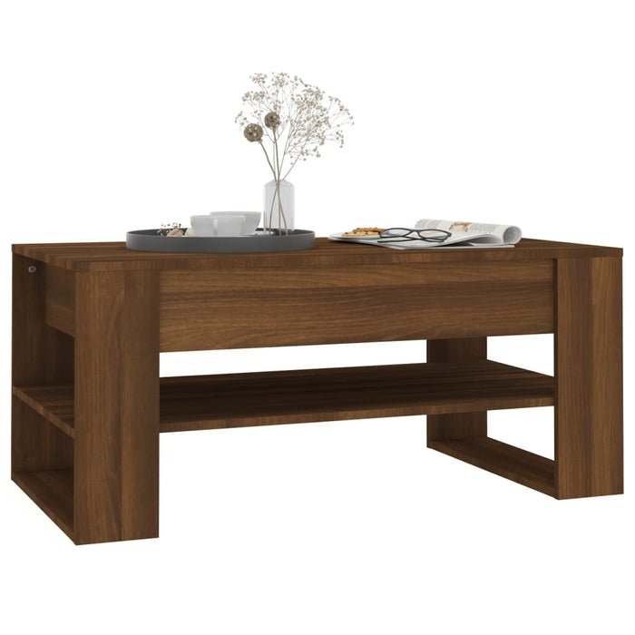 Coffee Table Brown Oak 102x55x45 cm Engineered Wood.