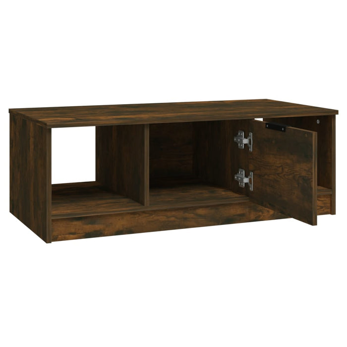 Coffee Table Smoked Oak 102x50x36 cm Engineered Wood.