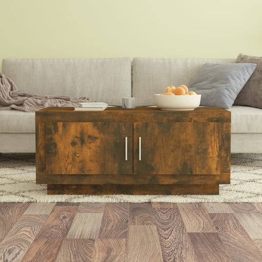 Coffee Table Smoked Oak 102x50x45 cm Engineered Wood.