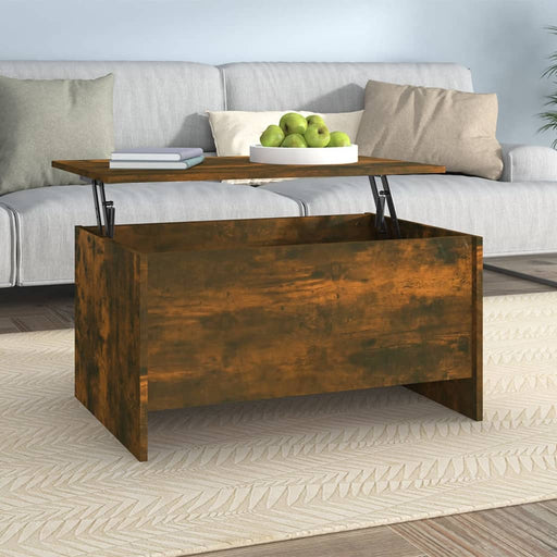 Coffee Table Smoked Oak 80x55.5x41.5 cm Engineered Wood.