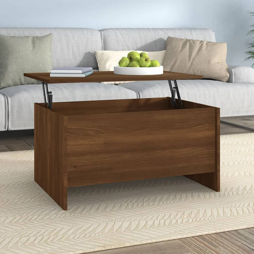 Coffee Table Brown Oak 80x55.5x41.5 cm Engineered Wood.