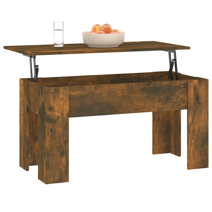 Coffee Table Smoked Oak 101x49x52 cm Engineered Wood.
