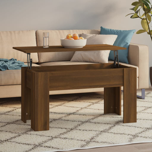 Coffee Table Brown Oak 101x49x52 cm Engineered Wood.