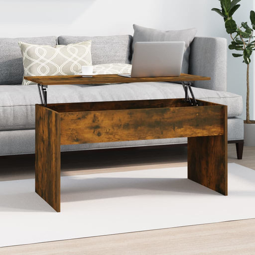 Coffee Table Smoked Oak 102x50.5x52.5 cm Engineered Wood.