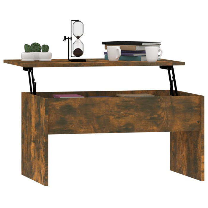 Coffee Table Smoked Oak 80x50.5x41.5 cm Engineered Wood.