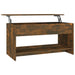 Coffee Table Smoked Oak 102x50x52.5 cm Engineered Wood.