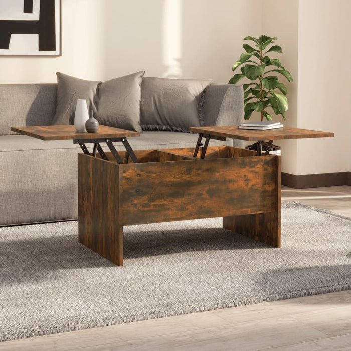 Coffee Table Smoked Oak 80x50x42.5 cm Engineered Wood.