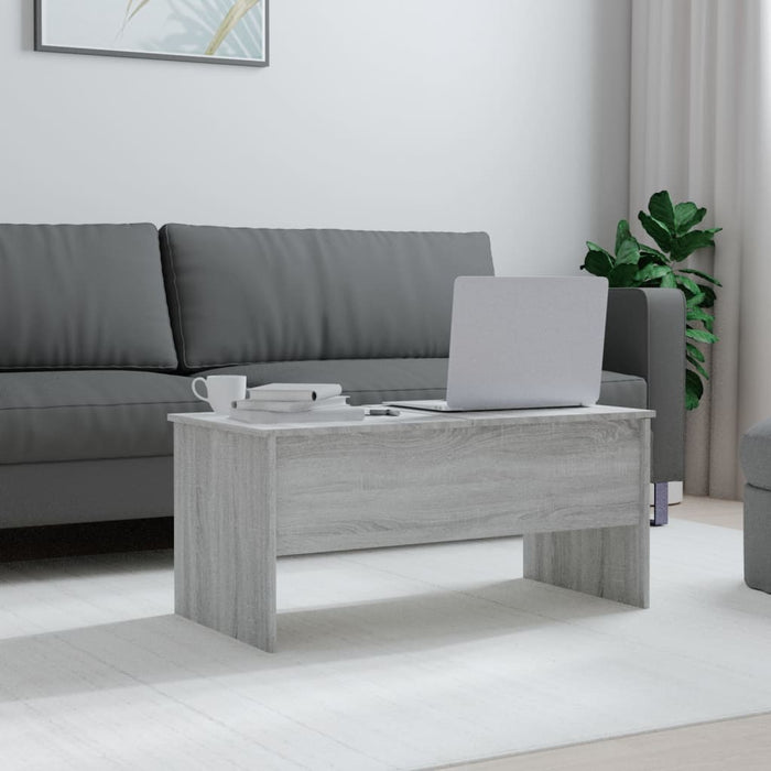 Coffee Table Grey Sonoma 102x50.5x46.5 cm Engineered Wood.