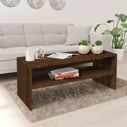 Coffee Table Brown Oak 100x40x40 cm Engineered Wood.