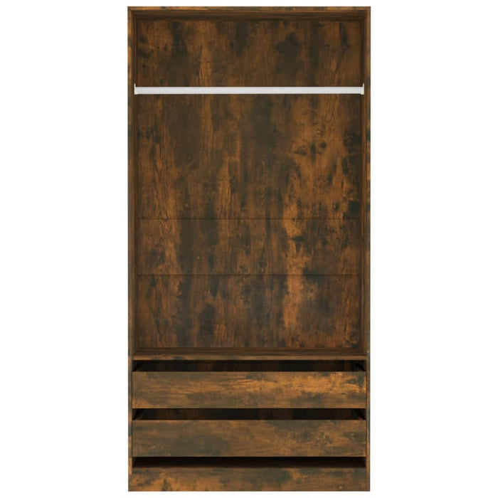 Wardrobe Smoked Oak 100x50x200 cm Engineered Wood.