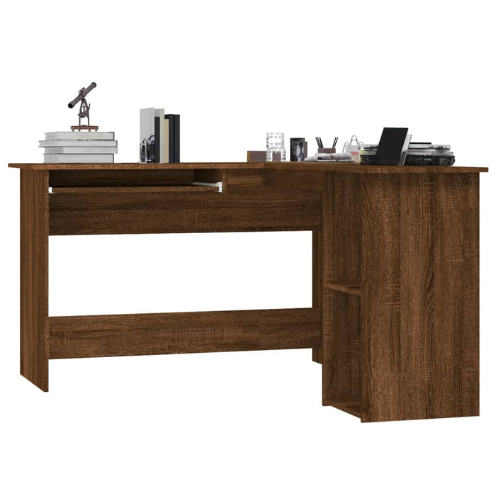 Corner Desk Brown Oak Engineered Wood 120 cm
