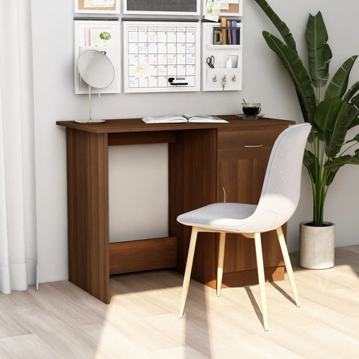 Desk Brown Oak 100x50x76 cm Engineered Wood.