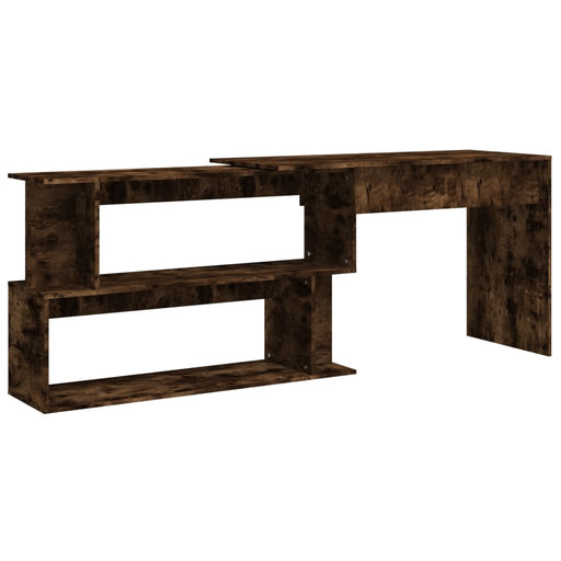 Corner Desk Smoked Oak 200x50x76 cm Engineered Wood.