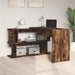 Corner Desk Smoked Oak 200x50x76 cm Engineered Wood.