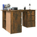 Corner Desk Smoked Oak 145x100x76 cm Engineered Wood.