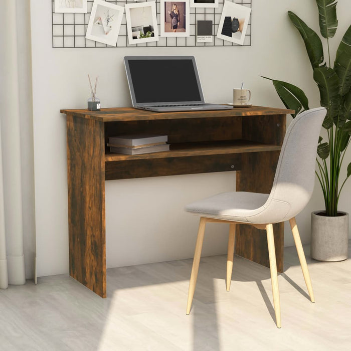 Desk Smoked Oak 90x50x74 cm Engineered Wood.