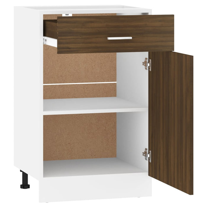 Drawer Bottom Cabinet Brown Oak 50x46x81,5 cm Engineered Wood.