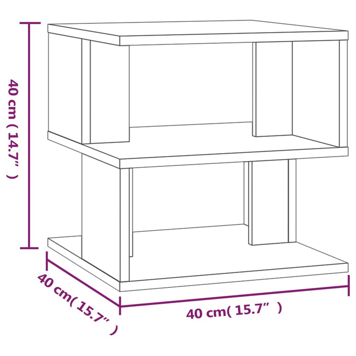 Side Table Brown Oak 40x40x40 cm Engineered Wood.