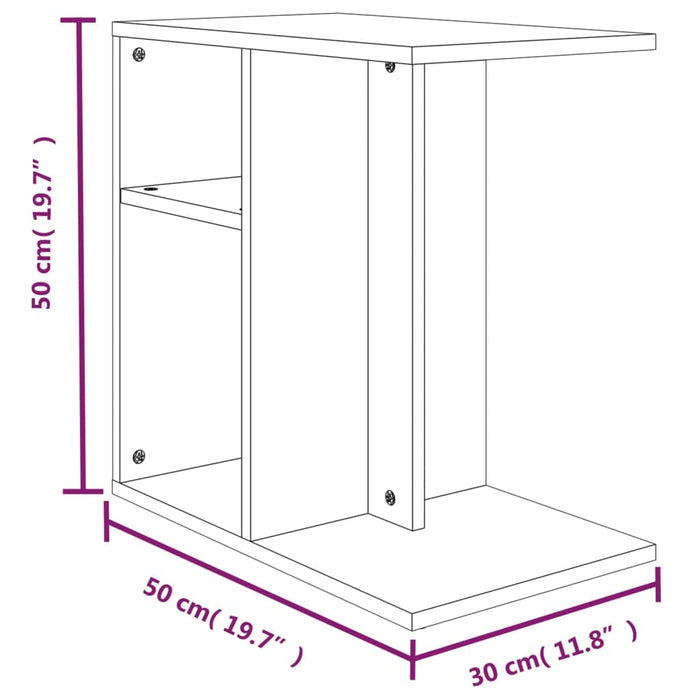 Side Table Brown Oak 50x30x50 cm Engineered Wood.