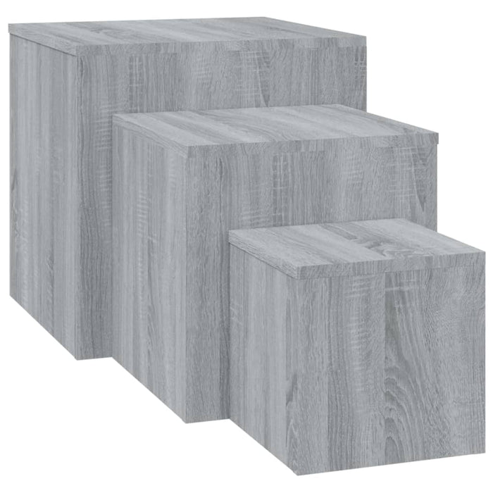 Side Tables 3 pcs Grey Sonoma Engineered Wood.