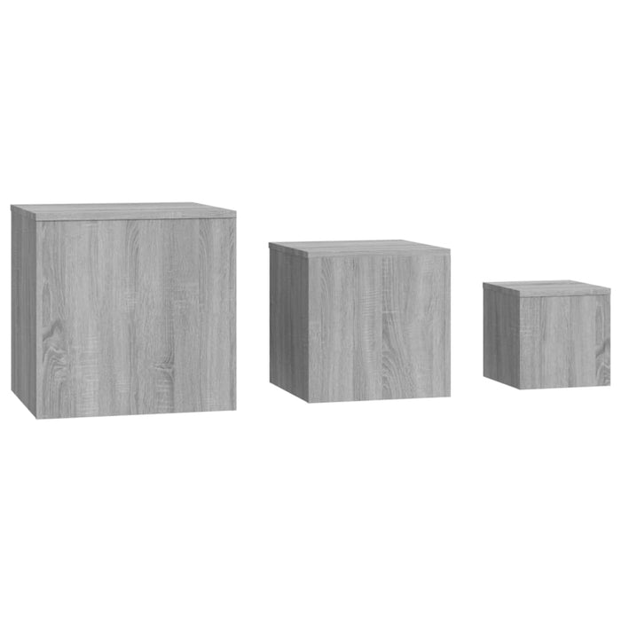 Side Tables 3 pcs Grey Sonoma Engineered Wood.