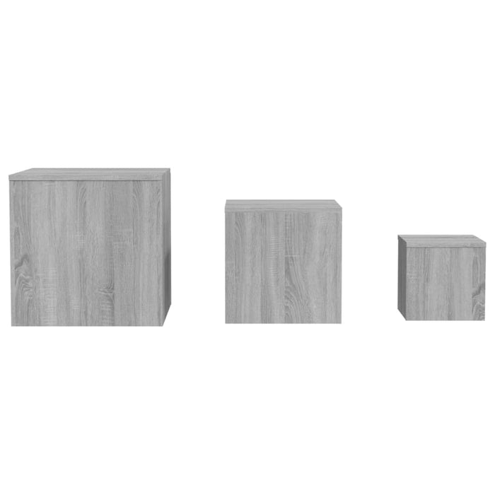 Side Tables 3 pcs Grey Sonoma Engineered Wood.