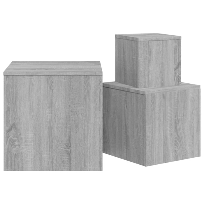 Side Tables 3 pcs Grey Sonoma Engineered Wood.