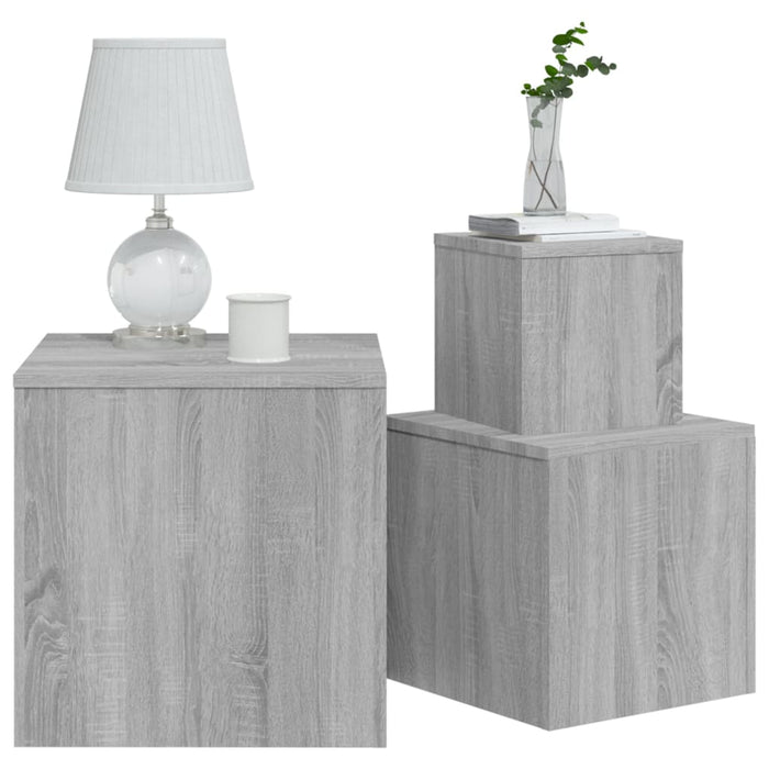 Side Tables 3 pcs Grey Sonoma Engineered Wood.