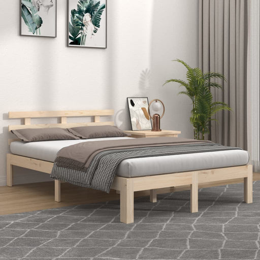 Bed Frame Solid Wood 140x190 cm.