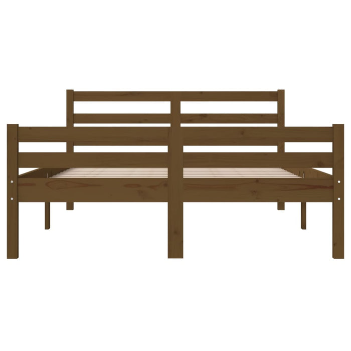 Bed Frame Honey Brown Solid Wood 120x190 cm 4FT Small Double.
