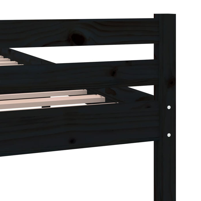Bed Frame Black Solid Wood 90x200 cm.