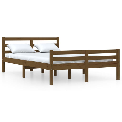 Bed Frame Honey Brown Solid Wood 160x200 cm.