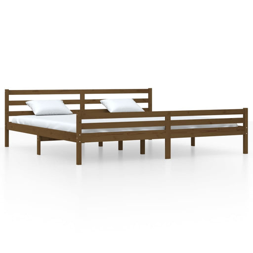 Bed Frame Honey Brown Solid Wood 180x200 cm 6FT Super King.