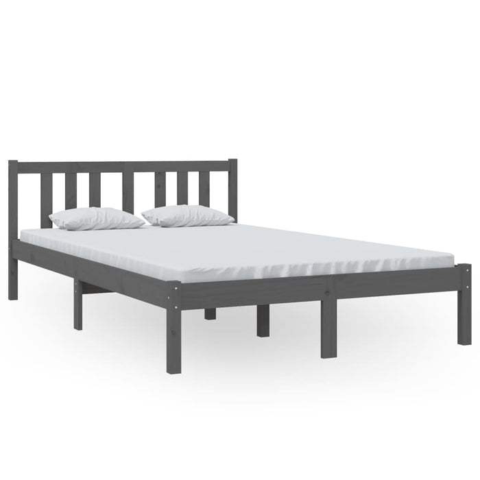 Bed Frame Grey Solid Wood 120x200 cm.