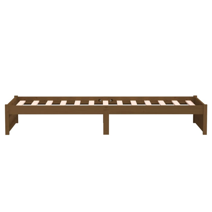 Bed Frame Honey Brown Solid Wood 75x190 cm 2FT6 Small Single.