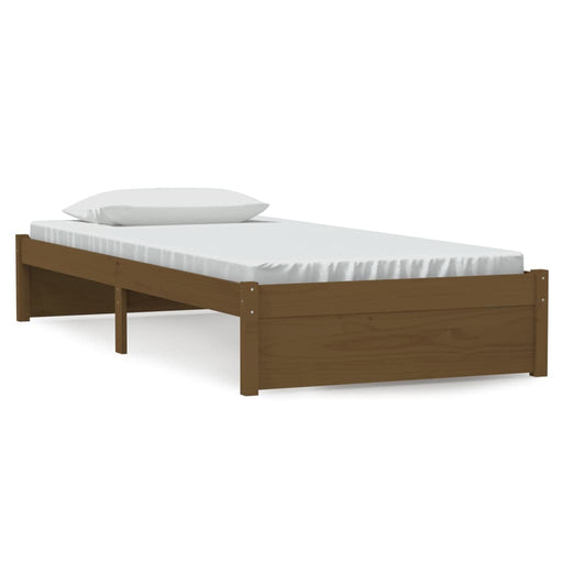 Bed Frame Honey Brown Solid Wood 90x190 cm 3FT Single.