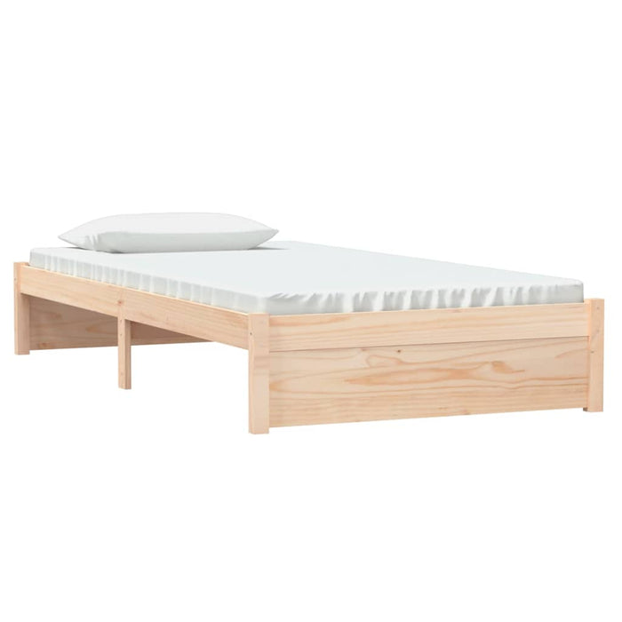 Bed Frame White Solid Wood 100 cm