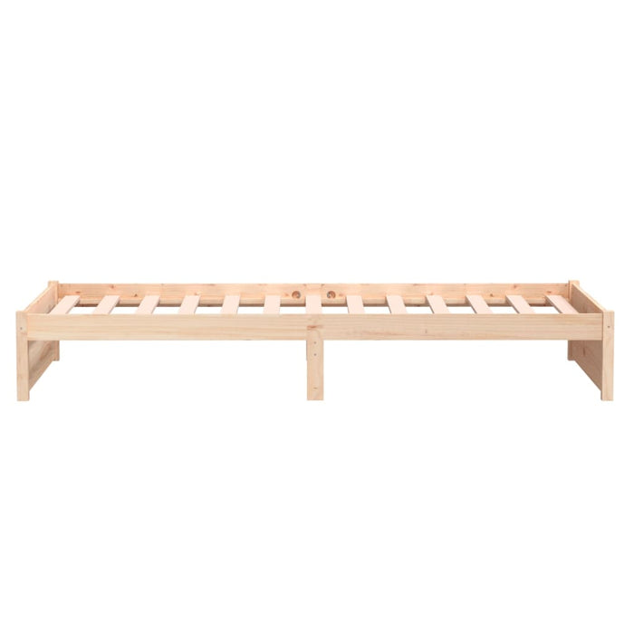 Bed Frame White Solid Wood 100 cm