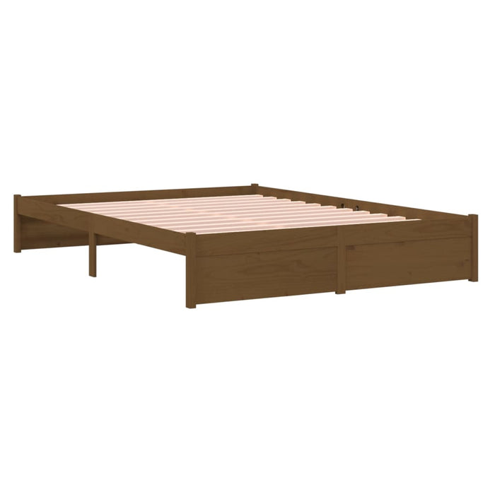 Bed Frame Honey Brown Solid Wood 150x200 cm 5FT King Size.