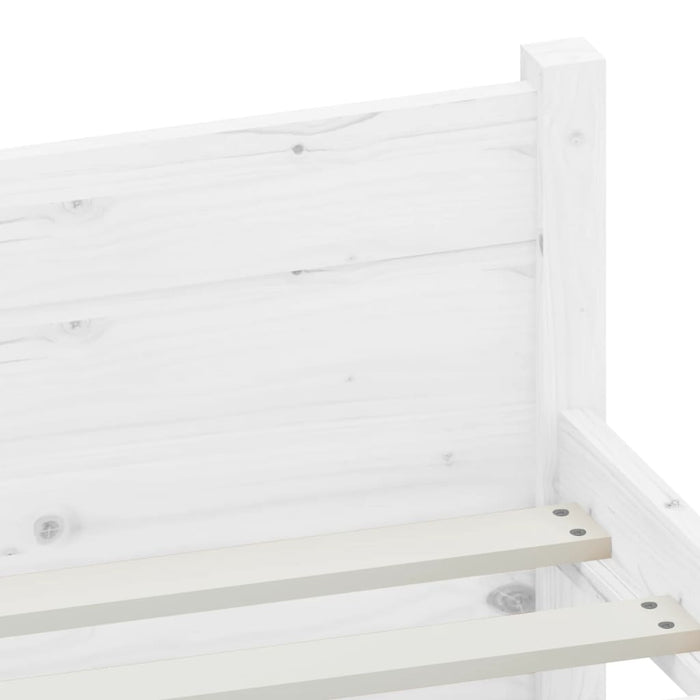 Bed Frame White Solid Wood Small Double 120 cm
