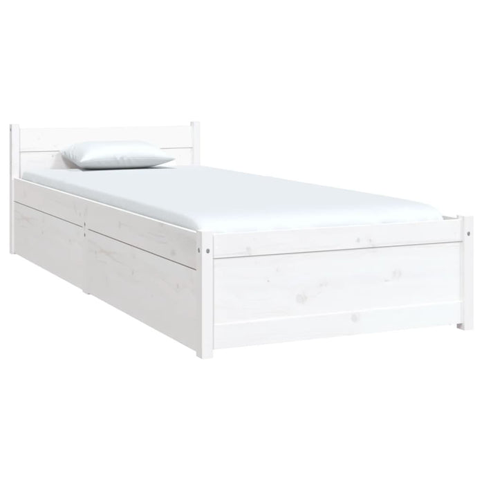 Bed Frame with Drawers White 2FT6 Small Single